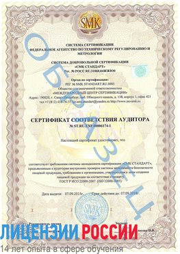 Образец сертификата соответствия аудитора №ST.RU.EXP.00006174-1 Дивногорск Сертификат ISO 22000